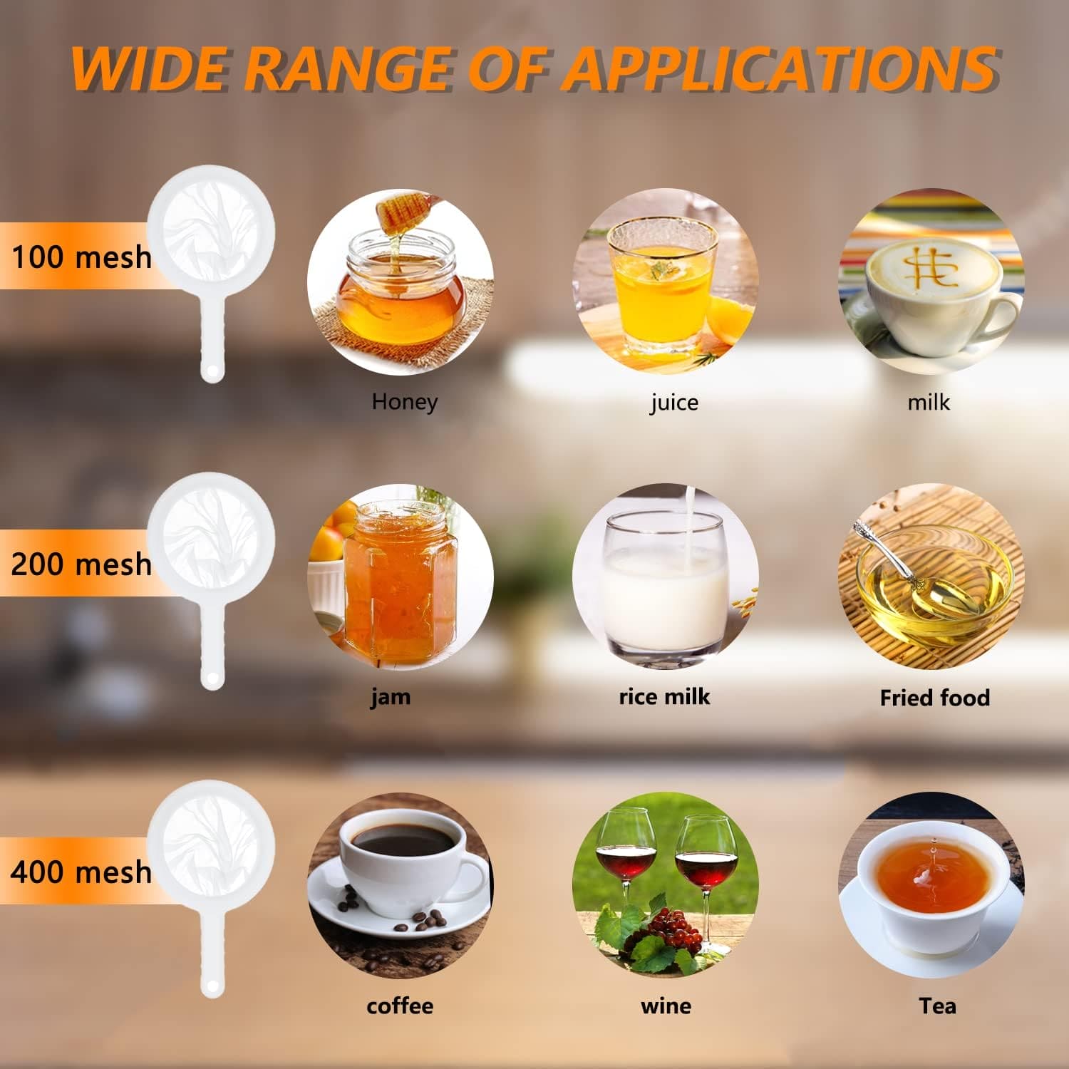Nylon Mesh Filter, Kitchen Soybean Milk Filter, Fine Mesh Strainer, Kitchen Nylon Cheesecloths, Yogurt Mesh Sieve Filter Strainer Net, Reusable Ultra Fine Filter, Multifunctional Colander with Handle Nylon Mesh Filter, Kitchen Soybean Milk Filter, Fine Mesh Strainer, Kitchen Nylon Cheesecloths, Yogurt Mesh Sieve Filter Strainer Net, Reusable Ultra Fine Filter, Multifunctional Colander with Handle